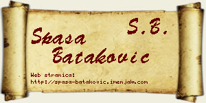 Spasa Bataković vizit kartica